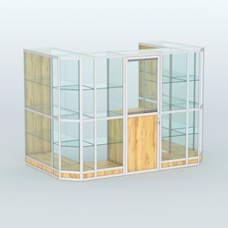 Павильон из профиля пристенный №6г (4,05 кв. м), Дуб Золотистый