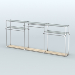 Островная торговая система ХРОМ 3600 мм с поручнями №6, Дуб Сонома