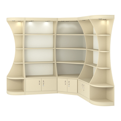 Угловой высокий стеллаж ГАРАНТ №2, Крем Вайс + Белый