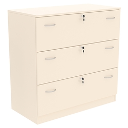 Тумба T-18 900мм (H-900мм c тремя выдвижными ящиками), Крем Вайс