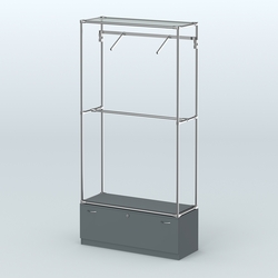 Торговая система ХРОМ без ДСП 1200 мм №4-1 с тумбой Т-11 и поручнями, Темно-Серый