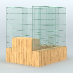 Павильон ИСТРА (глубина витрин-300мм) №1в (2, 70 кв.м), Дуб Золотистый