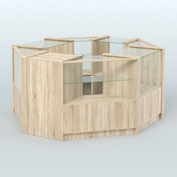 Торговый островок в стиле ЛОФТ восьмиугольный №5 (5,38 кв.м), Дуб Сонома