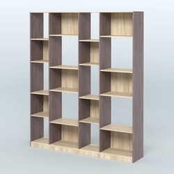 Стеллаж из ДСП серии ЛОФТ №15-1, Ясень Анкор темный и Дуб Сонома