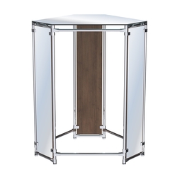 Вешало-стенд Прогресс №3-5 (с зеркальной полкой и зеркалами), Орех