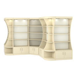 Угловой высокий стеллаж ГАРАНТ №4, Крем Вайс + Белый