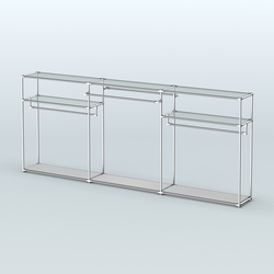 Островная торговая система ХРОМ 3600 мм с поручнями №5, Серый