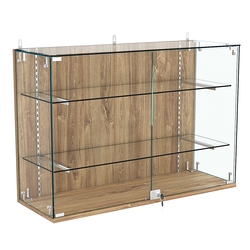 Витрина настенная НЕО №3-1 с двумя полками, Дуб канзас коричневый Н1113 ST10