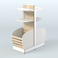 Островной низкий стеллаж для хлеба и выпечки Феникс №8, Белый + Дуб Сонома