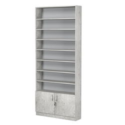 Стеллаж из ДСП с 8-ю полками 200x900 мм серии LEVEL-8 №10 (З/C - ДВП), Метрополитан Грей