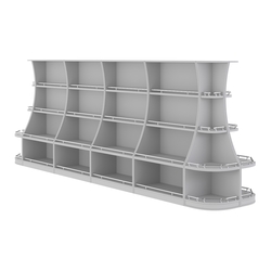 Островной низкий стеллаж ГАРАНТ №5-О с ограничителями, Серый