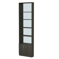 Стеллаж из ДСП с 4-мя полками 150x600 мм серии LEVEL-4 №2-2 (З/C - ЗЕРКАЛО), Черный