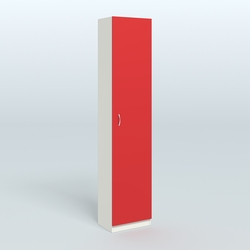 Аптечный узкий стеллаж под резину №2, Белый + Красный