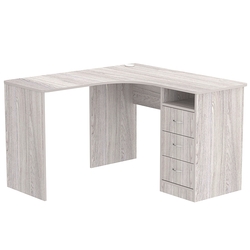 Стол угловой с ящиками СУ-01-П (правосторонний), Ясень Анкор светлый - U31104