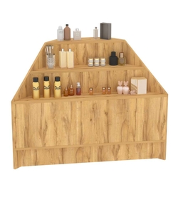 Прилавок-горка угловой №2А с тремя ступенями (внешний угол), Дуб Золотистый