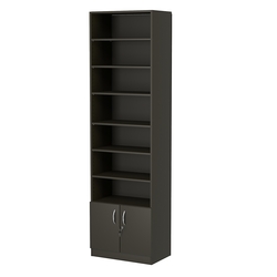 Стеллаж из ДСП с 6-ю полками 350x600 мм серии LEVEL-6 №6 (З/C - ДВП), Черный