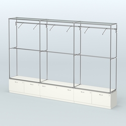 Торговая система ХРОМ без ДСП 3600 мм №7 с тумбами Т-15, Т-11 и поручнями, Белый