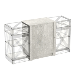 Прилавок из ДСП Модерн №1-КР-900 центральный, Метрополитан Грей