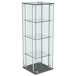 Витрина Истра настольная №23-РЕГ с регулировочными стеклянными полками, Темно-Серый