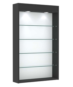 Витрина настенная №2-3Г высокая с верхними светильниками, Черный