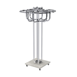 Торговое хромированное вешало с усиленными поручнями СЕКТОР №4, Метрополитан Грей