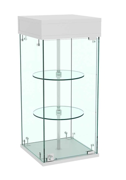 Витрина РОТАЦИЯ настольная с вращающимися полками №21-2 (прозрачная), Серый