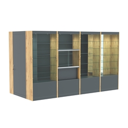 Павильон №3 из ДСП (5, 76 кв. м), Темно-серый и Дуб Золотистый