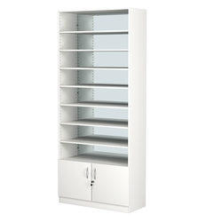 Стеллаж из ДСП с 7-ю полками 400x900 мм серии LEVEL-7 №14-2 (З/C - ЗЕРКАЛО), Белый