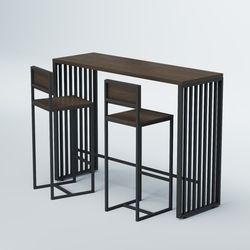 Комплект барный стол "Кофе-брейк" №6 и стулья, Дуб Венге