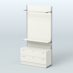 Система ЭЛЕГАНТ №5 с ДСП и тумбой T12 (1200 мм), Белый