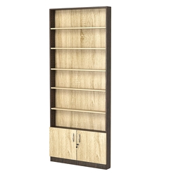 Стеллаж из ДСП с 5-ю полками 100x900 мм серии LEVEL-5 №8 (З/C - ДВП), Дуб Венге + Дуб Сонома