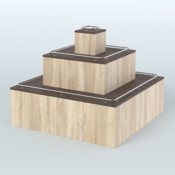 Островок-пирамида с хромирован- ными ограничителями для торговых центров №1-ХО, Дуб Сонома + Дуб Венге