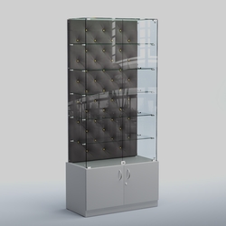 Высокая стеклянная витрина КАПИТОНЕ №505, Серый + 16 Grey