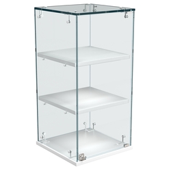 Витрина Истра настольная №21-ДП с прямыми полками из ДСП, Белый