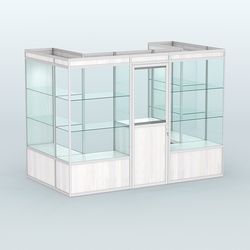 Павильон из профиля пристенный №2б (4,05 кв. м), Ясень Анкор светлый