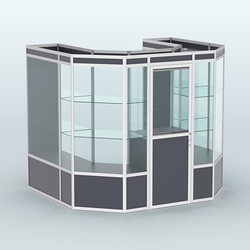 Павильон из профиля пристенный №3а ( 4,32 кв. м), Антрацит