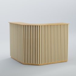 Ресепшен Г-образный серии ВЕРТИКАЛЬ №4, Дуб Золотистый и Крем Вайс