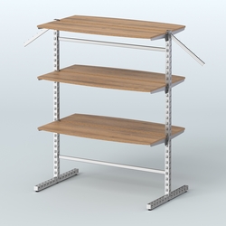 Система ЭЛЕГАНТ островная с шестью закруглёнными полками из ДСП №17б, Орех