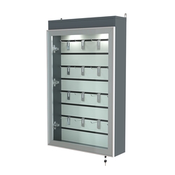 Витрина настенная №2-2Б с эконом панелью и верхней подсветкой серии Collecto, Темно-Серый