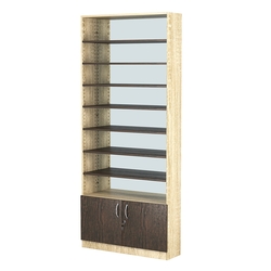 Стеллаж из ДСП с 7-ю полками 250x900 мм серии LEVEL-7 №11-2 (З/C - ЗЕРКАЛО), Дуб Сонома + Дуб Венге