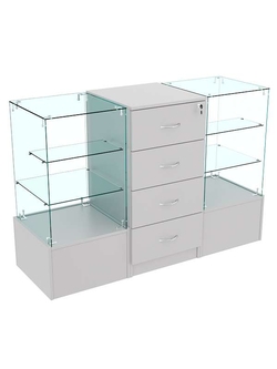 Прилавок Истра трёхсекционный на подиуме №11+13+11, Серый