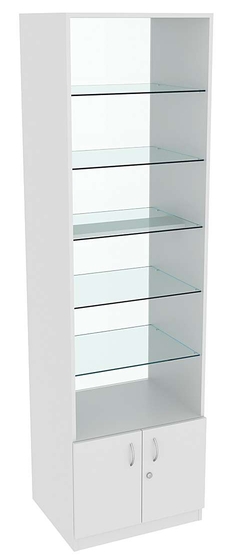 Витрина СЭСП-О №2-500 (З/C - Стекло) со стеклянными полками, Серый