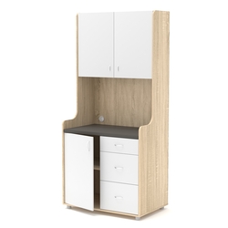 Офисная мини-кухня ЭЛЕГИЯ №3А, Дуб Сонома + Белый