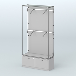 Торговая система ХРОМ (задняя стенка - ДСП) 1200 мм №3-3 с тумбой Т-15 и поручнями, Серый