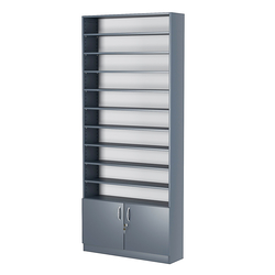 Стеллаж из ДСП с 9-ю полками 250x900 мм серии LEVEL-9 №11 (З/C - ДВП), Темно-Серый