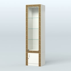 Витрина из ДСП с декором №ВБА-2, Белый