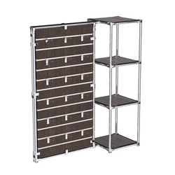 Хромированное вешало ЩИТ №1-3 с полками ДСП 16мм, Дуб Венге