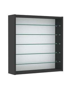 Витрина настенная №1-5Г открытая с пятью прозрачными полками, Черный