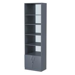 Стеллаж из ДСП с 4-мя полками 350x600 мм серии LEVEL-4 №6-2 (З/C - ЗЕРКАЛО), Темно-Серый