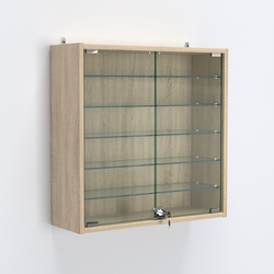 Витрина настенная №201-5А с пятью прозрачными полками, Дуб Сонома